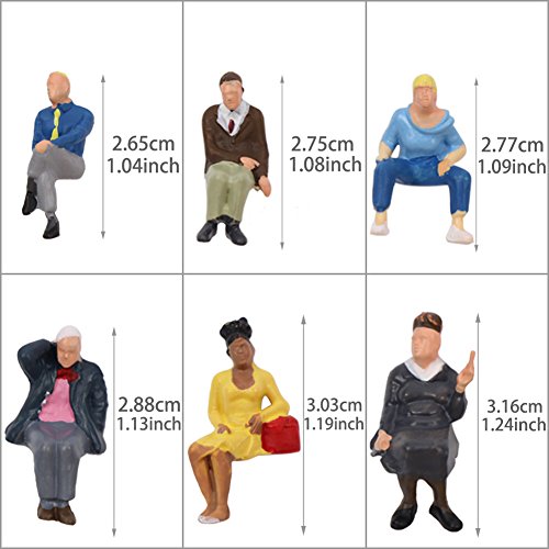 P4806 25 pcs All Seated Figures O Gauge 1:50 Scale Painted People 2.59-3.28cm or 1.02''-1.29'' Model Railway New