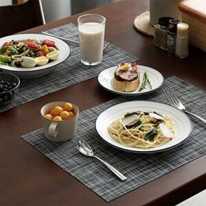 homEdge PVC Placemat, 4 PCS of Non-Slip Place Mats, Washable Vinyl Placemats, Set of 4 – Gray