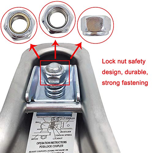 Trailer Coupler 1-7/8" Ball 2" Width 2000 LBS, Straight Trailer Coupler