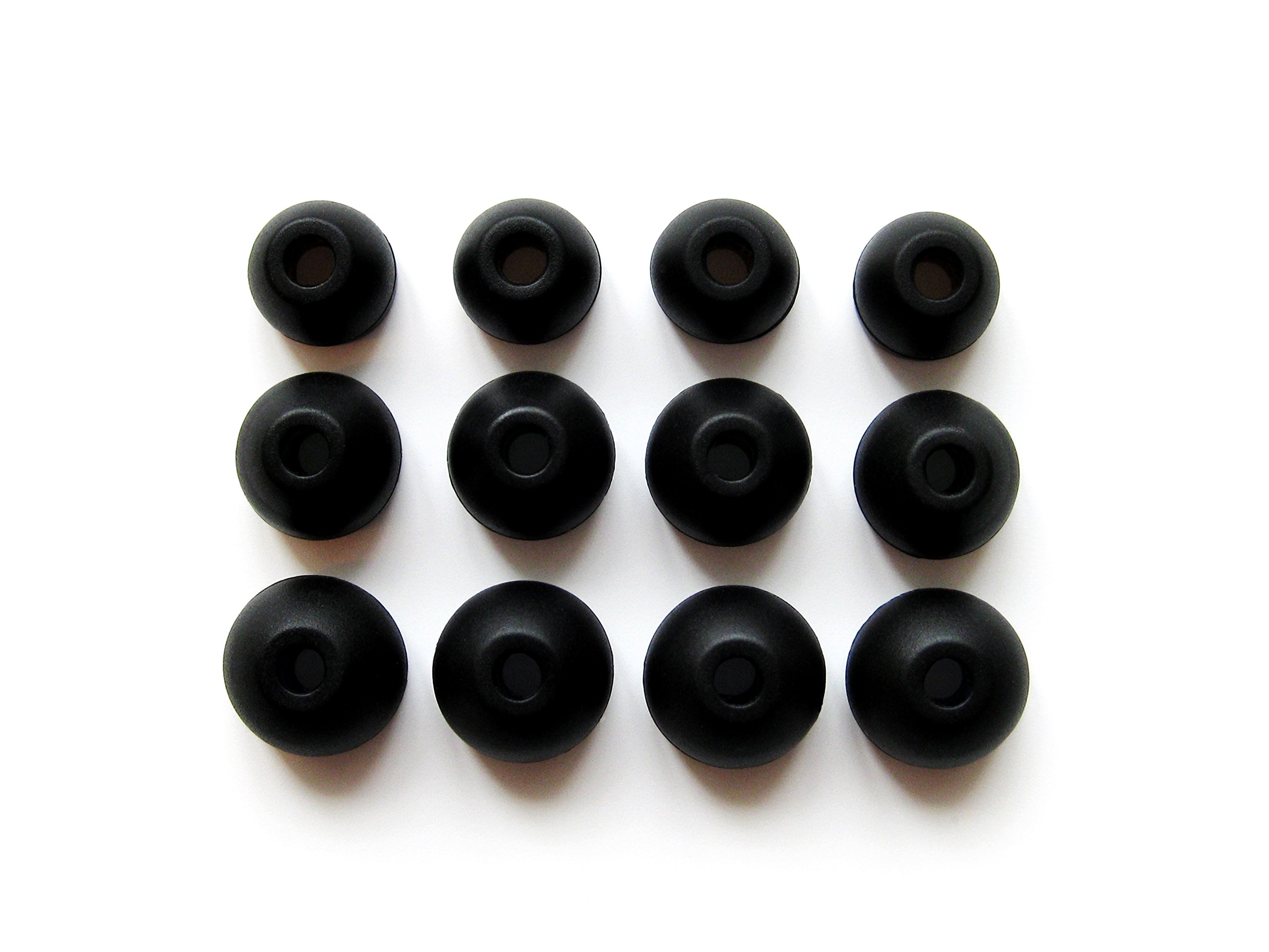 12pcs: 4S / 4M / 4L (SML-BHB) Black Replacement Earbuds Adapters Ear tips Compatible with Fitbit Flyer Wireless Earphones / Headphones