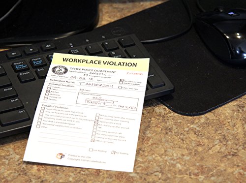 Office Workplace Violation Notice, Funny Workplace Violation Sticky Note pad, 4 x 6-inches, 50 Sheets