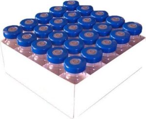 25 pack 20ml serum clear glass vials with blue aluminum ptfe septa seals injection vials
