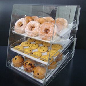 Displays2buy Acrylic Pastry Bakery Donut Bagels Cookie Display Case w/3 trays