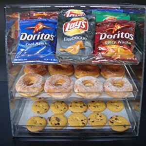 Displays2buy Acrylic Pastry Bakery Donut Bagels Cookie Display Case w/3 trays