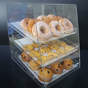 Displays2buy Acrylic Pastry Bakery Donut Bagels Cookie Display Case w/3 trays