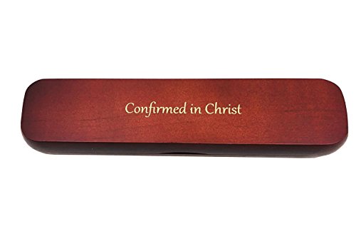 Confirmation Gift Set, Confirmed in Christ Wood and metal gold pen set with matching case, engraved with a special inspirational message