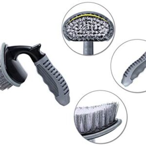 Aaskuu 2 Pcs Steel and Alloy Wheel Cleaning Brush, Rim Cleaner for Your Car, Motorcycle or Bicycle Tire Brush Washing Tool