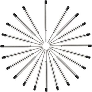 mengran 3.9'' parker compatible ballpoint pen refills, medium point, metal g2 pen refill, black ink pen refills,pack of (20)
