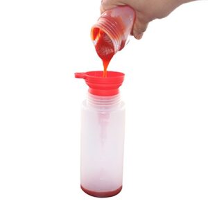 Belinlen 8 Pack 12 oz Plastic Squeeze Squirt Condiment Bottles with Twist On Cap Lids - Perfect for Condiments, Oil, Icing, Liquids–Set of 8 with extra 1 Silicone Funnel, 8 Chalk Labels and 1 Pen