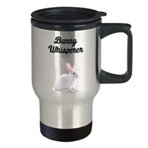 Bunny Whisperer Travel Mug - Funny Tea Hot Cocoa Coffee Insulated Tumbler Cup - Novelty Birthday Christmas Gag Gifts Idea