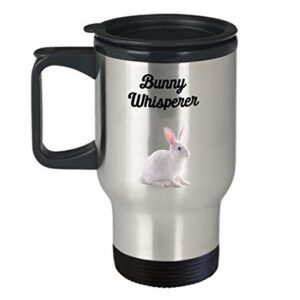 Bunny Whisperer Travel Mug - Funny Tea Hot Cocoa Coffee Insulated Tumbler Cup - Novelty Birthday Christmas Gag Gifts Idea