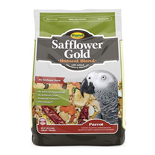 Higgins Safflower Gold Natural Food Mix for Parrots, 6 LBS