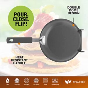 Gotham Steel Double Pan, The Perfect Pancake Maker – Nonstick Copper Easy to Flip Pan, Double Sided Frying Pan for Fluffy Pancakes, Omelets, Frittatas & More! Pancake Pan Dishwasher Safe Large