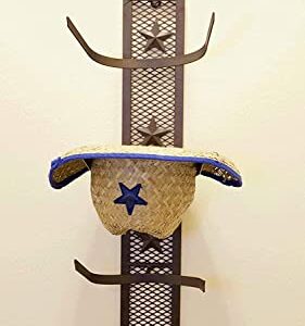 BestGiftEver Metal Star 4 Cowboy Hat Rack Fold-Up Wall Hanging Decoration Rustic Western Style