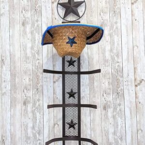 BestGiftEver Metal Star 4 Cowboy Hat Rack Fold-Up Wall Hanging Decoration Rustic Western Style