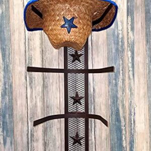 BestGiftEver Metal Star 4 Cowboy Hat Rack Fold-Up Wall Hanging Decoration Rustic Western Style