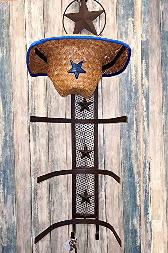 BestGiftEver Metal Star 4 Cowboy Hat Rack Fold-Up Wall Hanging Decoration Rustic Western Style