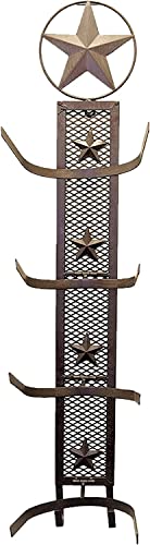 BestGiftEver Metal Star 4 Cowboy Hat Rack Fold-Up Wall Hanging Decoration Rustic Western Style