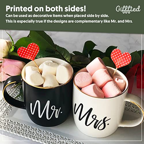 Triple Gifffted Couples Gifts For Christmas, Wedding Anniversary, Engagement - Valentines Day Mr and Mrs Mugs Couple Gift For Husband and Wife, His/Hers Men/Women Him/Her, Bride & Groom, Newlywed