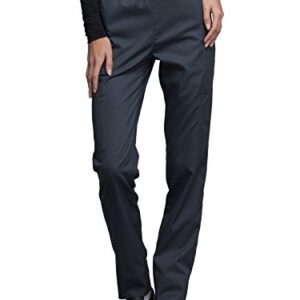 Cherokee Luxe Women Scrubs Pant Natural Rise Tapered Leg CK040, M, Pewter