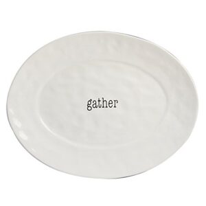 certified international corp it's just words oval platter, 16" x 12", multicolor