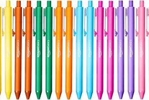 Amazon Basics Retractable Ballpoint Pen - Assorted Colors - 24-Pack