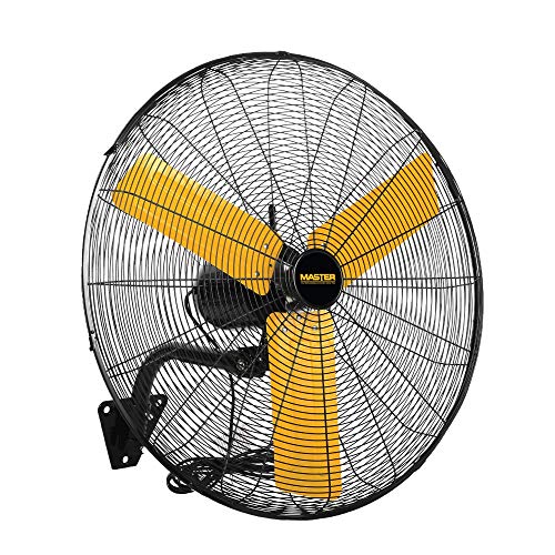 Master 24 Inch Industrial High Velocity Wall Mount Fan - Direct Drive, All-Metal Construction with Steel-Coated Safety Grill, 3 Speed Settings (MAC-24W)