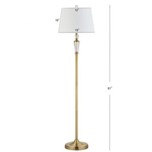 JONATHAN Y JYL2029A Harper 61" Crystal/Metal LED Floor Lamp Contemporary,Transitional,Traditional for Bedrooms, Living Room, Office, Reading, BrassGold/Clear