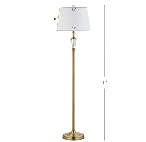 JONATHAN Y JYL2029A Harper 61" Crystal/Metal LED Floor Lamp Contemporary,Transitional,Traditional for Bedrooms, Living Room, Office, Reading, BrassGold/Clear