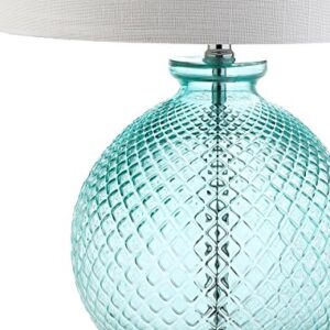JONATHAN Y JYL2003A Estelle 26" Glass and Crystal LED Table Lamp Coastal Contemporary Bedside Desk Nightstand Lamp for Bedroom Living Room Office College Bookcase LED Bulb Included, Aqua/Clear