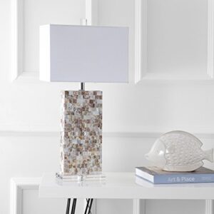 JONATHAN Y JYL1059A Cannon 29" Seashell and Crystal LED Table Lamp Coastal Contemporary Bedside Desk Nightstand Lamp for Bedroom Living Room Office College Bookcase LED Bulb Included, Natural/Clear