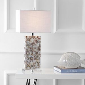 JONATHAN Y JYL1059A Cannon 29" Seashell and Crystal LED Table Lamp Coastal Contemporary Bedside Desk Nightstand Lamp for Bedroom Living Room Office College Bookcase LED Bulb Included, Natural/Clear