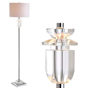 jonathan y jyl1046a aria 63" crystal/metal led floor lamp contemporary,glam,transitional for bedrooms, living room, office, reading, clear/chrome