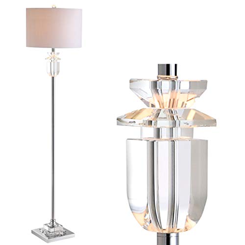 JONATHAN Y JYL1046A Aria 63" Crystal/Metal LED Floor Lamp Contemporary,Glam,Transitional for Bedrooms, Living Room, Office, Reading, Clear/Chrome