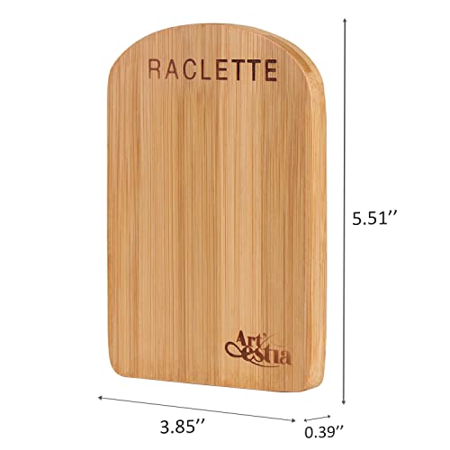 Artestia 8 Pack Raclette Bamboo Trays for Grill Pans Small Handmade Heat-Resistant Bamboo Plates for BBQ Kitchen Dining Family Garthing