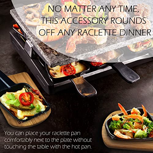 Artestia 8 Pack Raclette Bamboo Trays for Grill Pans Small Handmade Heat-Resistant Bamboo Plates for BBQ Kitchen Dining Family Garthing