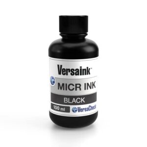 versaink-nano black micr ink -100ml – magnetic ink for check printers and all-in-one inkjets, micr black (vimb1s-6512)