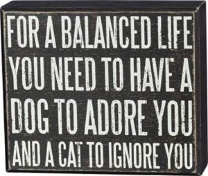 primitives by kathy classic box sign, 6.5 x 5.5-inches, for a balanced life you need