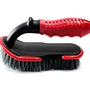 Maxshine Tire & Carpet Curved Brush, Stiff Bristle Wheel Cleaning Brush for Car Detailing(Length: 190mm)