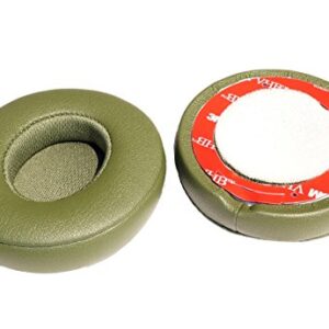 Memory Foam Ear Pads - Protein Leather Replacement Parts Compatible with Beats Solo 2.0 / Solo 3.0 Wireless/Wired On Ear Headphone(1 Pair) (Army Green)