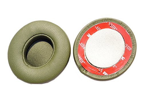 Memory Foam Ear Pads - Protein Leather Replacement Parts Compatible with Beats Solo 2.0 / Solo 3.0 Wireless/Wired On Ear Headphone(1 Pair) (Army Green)