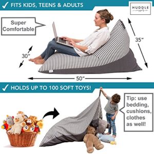 Huddle Designer Stuffed Animal Bean Bag Storage Washable XL Cover -The Original Premium Stuffed Animal Storage Bean Bag for Kids | Strong Zipper, Thick Canvas