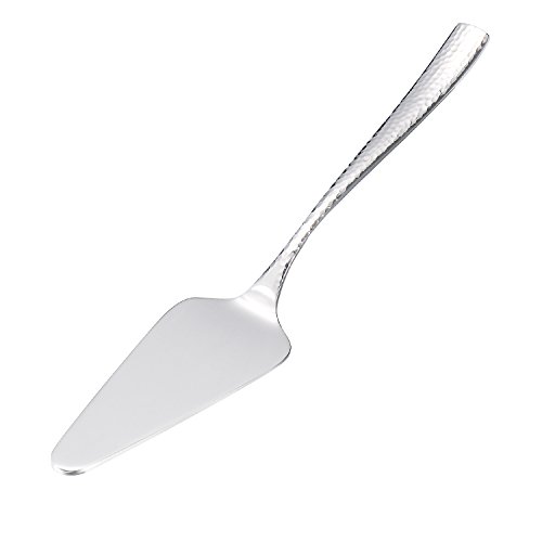 KSENDALO Luxurious Hammered Pie Server Spatula, 304 Stainless Steel Pie Spatula Cake Server for Pie Tart Cake Dessert Pizza, Silver(option B)