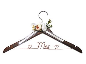 wedding dress hanger, wife hanger, bride hanger, bride wedding gift, wooden and steel wire hanger