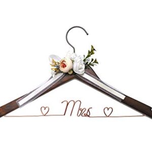 Wedding Dress Hanger, Wife Hanger, Bride Hanger, Bride Wedding Gift, Wooden and Steel Wire Hanger