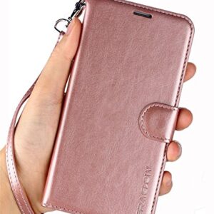 ERAGLOW Galaxy S9 Wallet Case, Galaxy S9 Case, Premium PU Leather Wallet Flip Protective Case Cover with Card Slots and Kickstand for Samsung Galaxy S9 (Rose Gold)