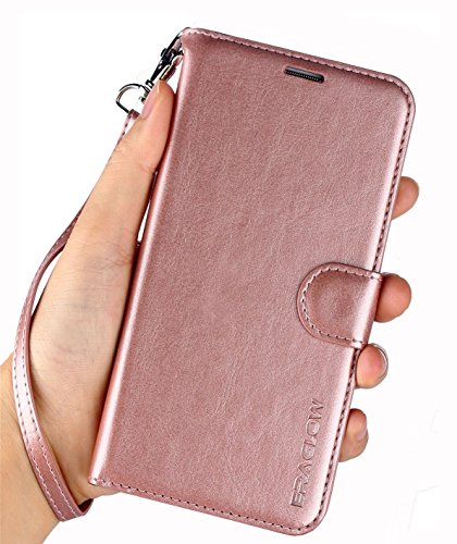 ERAGLOW Galaxy S9 Wallet Case, Galaxy S9 Case, Premium PU Leather Wallet Flip Protective Case Cover with Card Slots and Kickstand for Samsung Galaxy S9 (Rose Gold)