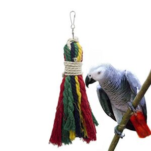 asocea pet bird parrot colorful cotton rope bite chew cage hanging toys for cockatiels macaws parrots small medium large birds