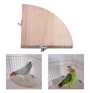 Fdit Bird Wooden Stand Platform Fan Shaped Design for Parrot Cockatiel Parakeet