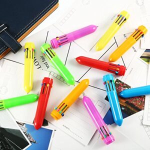 Frienda 24 Pieces 10-in-1 Retractable Ballpoint Pens shuttle pens Multicolor Pens Colorful Retractable Mini Shuttle Pens for Office School Supplies Students Children Kids